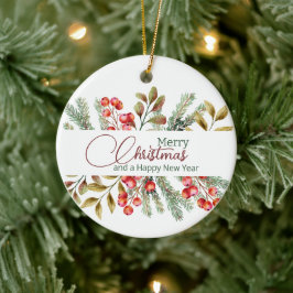 Adorno De Cerámica Navidades Elegante acuarela