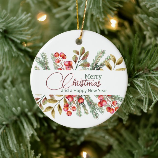 Adorno De Cerámica Navidades Elegante acuarela (Árbol)