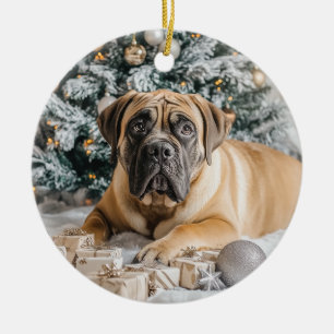 Adorno De Cerámica Navidades elegantes de Mastiff