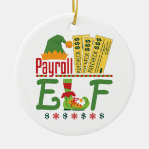 Adorno De Cerámica Navidades Elf de nómina Gerente de empleado de nóm