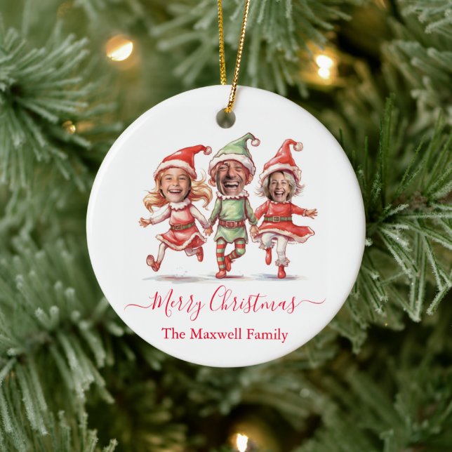 Adorno De Cerámica Navidades elves foto (Árbol)