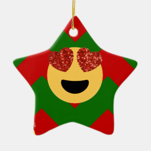 Adorno De Cerámica navidades emoji del ojo del corazón