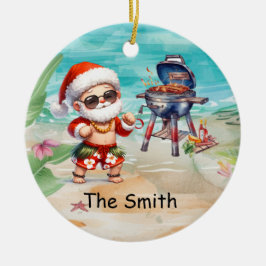 Adorno De Cerámica Navidades en julio con SANTA CLAUS en la playa