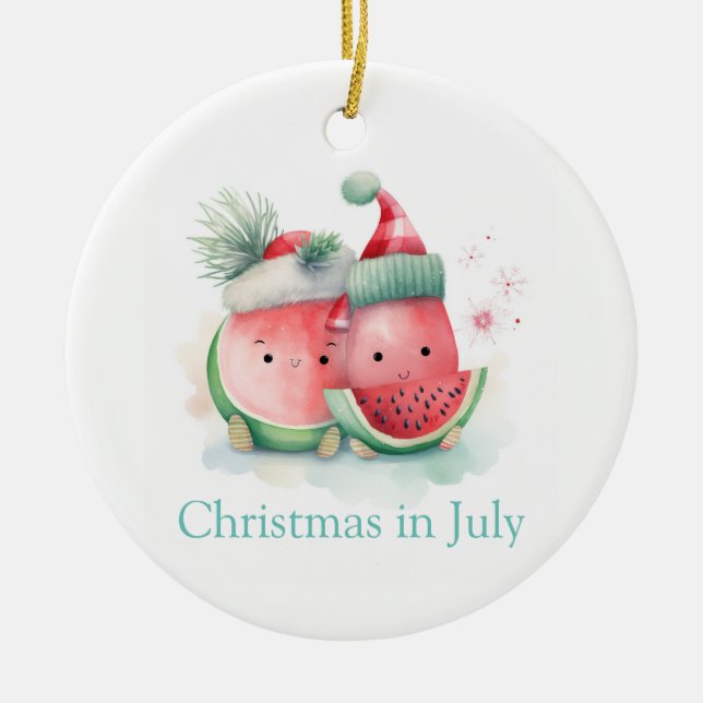 Adorno De Cerámica Navidades en julio lindo (Frente)