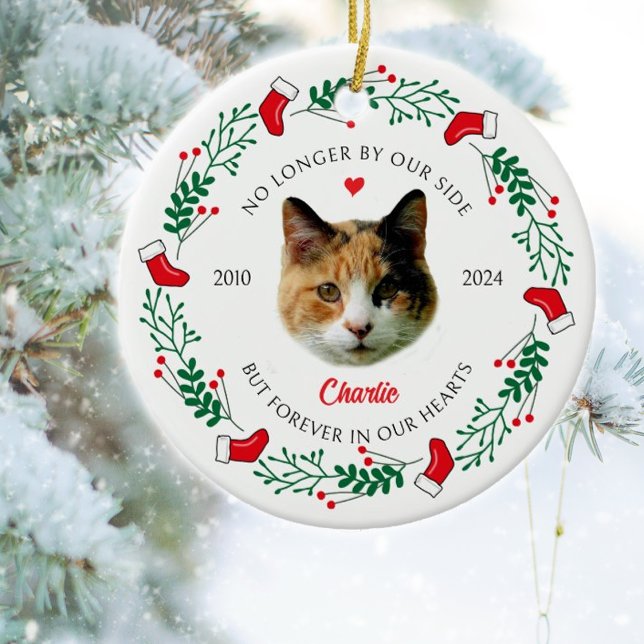 Adorno De Cerámica Navidades en memoria de gatos personalizados (Subido por el creador)