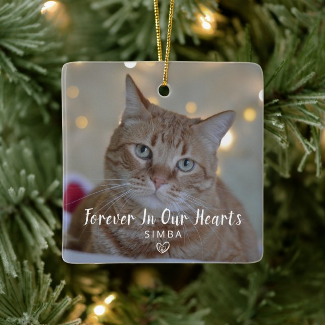 Adorno De Cerámica Navidades en memoria de Mascotas de fotografía de  (Árbol)