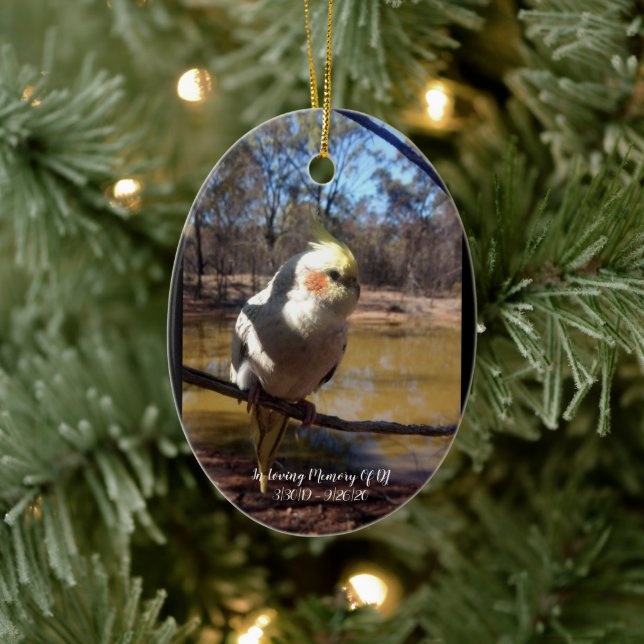 Adorno De Cerámica Navidades en memoria personalizada de Cockatiel (Árbol)
