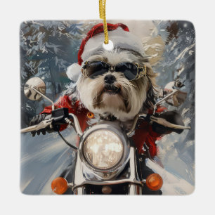Adorno De Cerámica Navidades en motocicleta de Malti Tzu