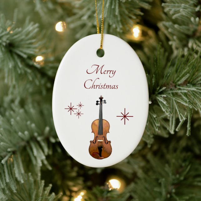 Adorno De Cerámica Navidades en violín de instrumentos musicales (Árbol)