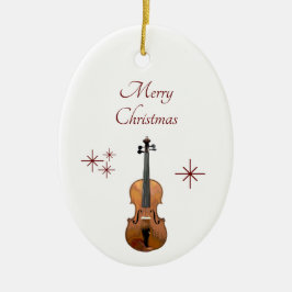 Adorno De Cerámica Navidades en violín de instrumentos musicales