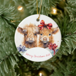 Adorno De Cerámica Navidades encantadores vacas de la región montaños