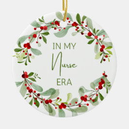 Adorno De Cerámica Navidades Enfermera Ornament