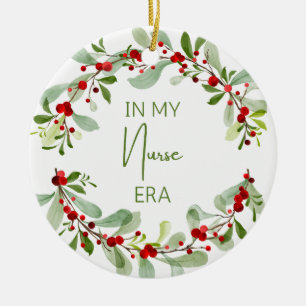 Adorno De Cerámica Navidades Enfermera Ornament