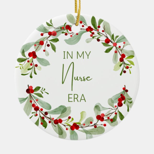 Adorno De Cerámica Navidades Enfermera Ornament (Frente)