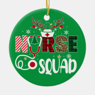 Adorno De Cerámica Navidades Enfermeras Cuadradas de Navidad Enfermer