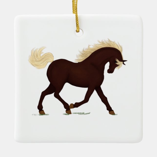 Adorno De Cerámica Navidades equinos personalizados de caballos de Mo (Anverso)