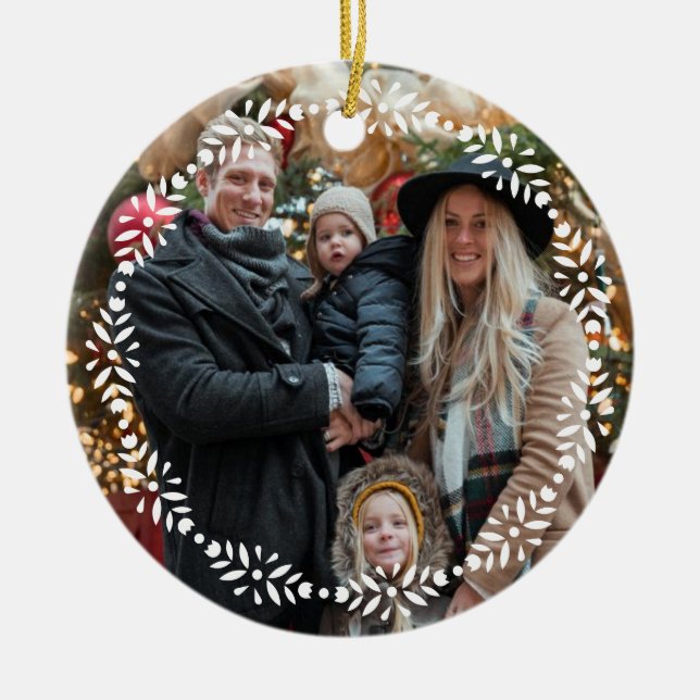 Adorno De Cerámica Navidades escandinavos de caballo Folk Dala (Frente)