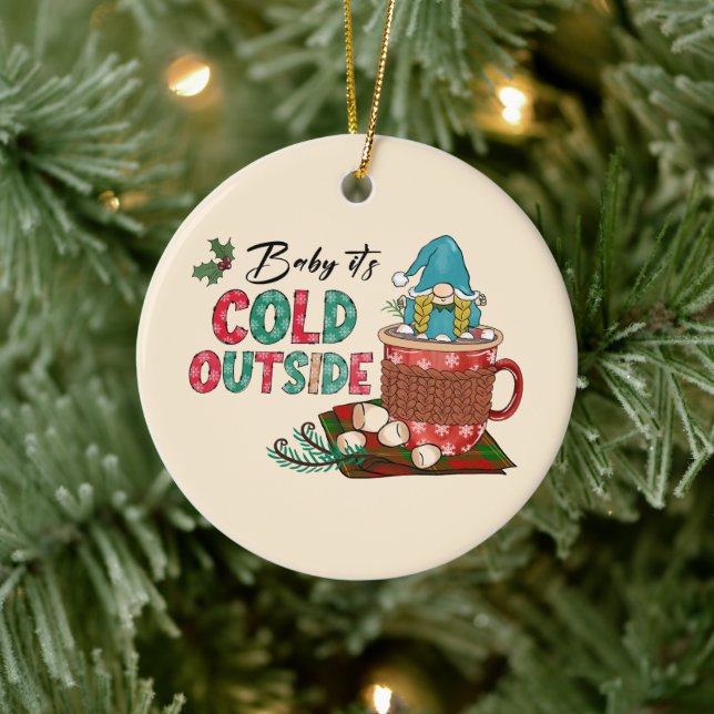 Adorno De Cerámica Navidades escandinavos guapos y cacao caliente (Árbol)