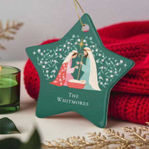 Adorno De Cerámica Navidades Escena de la Natividad Religiosa Foto Ke