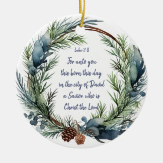 Adorno De Cerámica Navidades Escritura Luke 2:11 Cardinal Bird