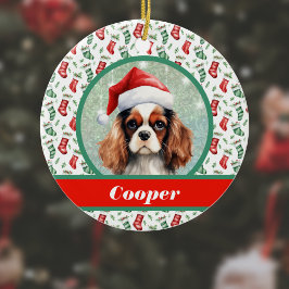 Adorno De Cerámica Navidades españoles de Cocker y nombre de perro