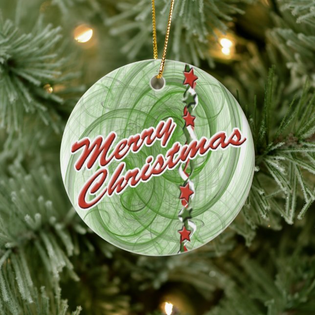 Adorno De Cerámica Navidades Espirales y Estrellas (Árbol)