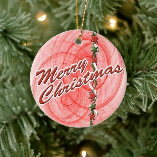 Adorno De Cerámica Navidades Espirales y Estrellas (Árbol)