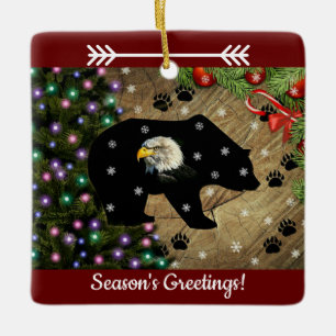 Adorno De Cerámica Navidades Espíritus de águila de oso negro