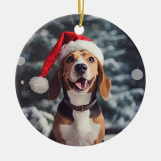 Adorno De Cerámica Navidades estadounidenses de caza de Foxhound Keep