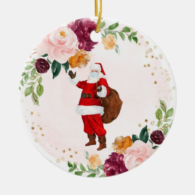 Adorno De Cerámica Navidades Face Mask Santa 2020 (Frente)