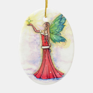 Adorno De Cerámica Navidades Fairy and Star