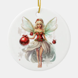 Adorno De Cerámica Navidades fairy Ornament