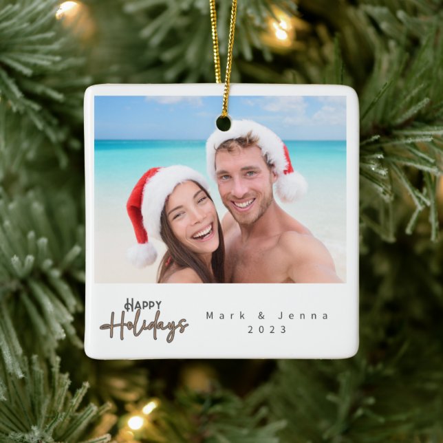 Adorno De Cerámica Navidades familia amigos árbol sencillo y moderno (Árbol)