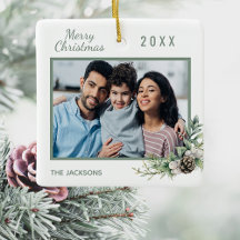 Navidades familia foto cono blanco pino