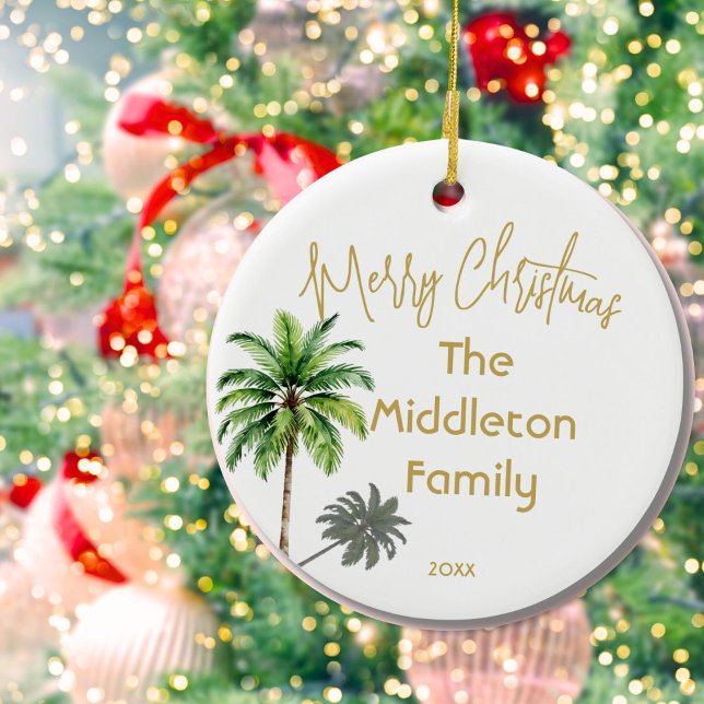 Adorno De Cerámica Navidades Familia Foto Palm Tree Tropical (Subido por el creador)