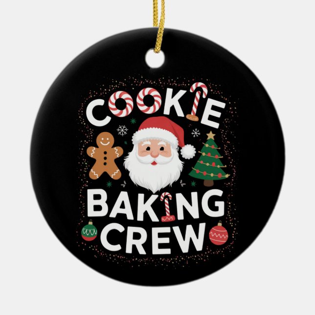 Adorno De Cerámica Navidades familiares de navidades Cookie Baking Cr (Frente)