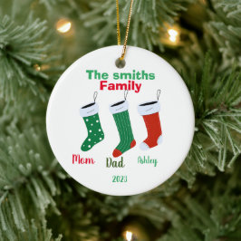 Adorno De Cerámica Navidades familiares personalizados 2023