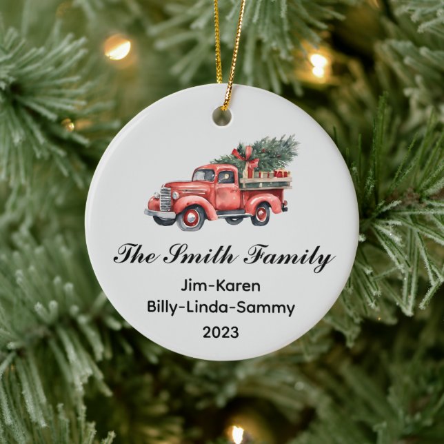 Adorno De Cerámica Navidades familiares personalizados Keepsake (Árbol)