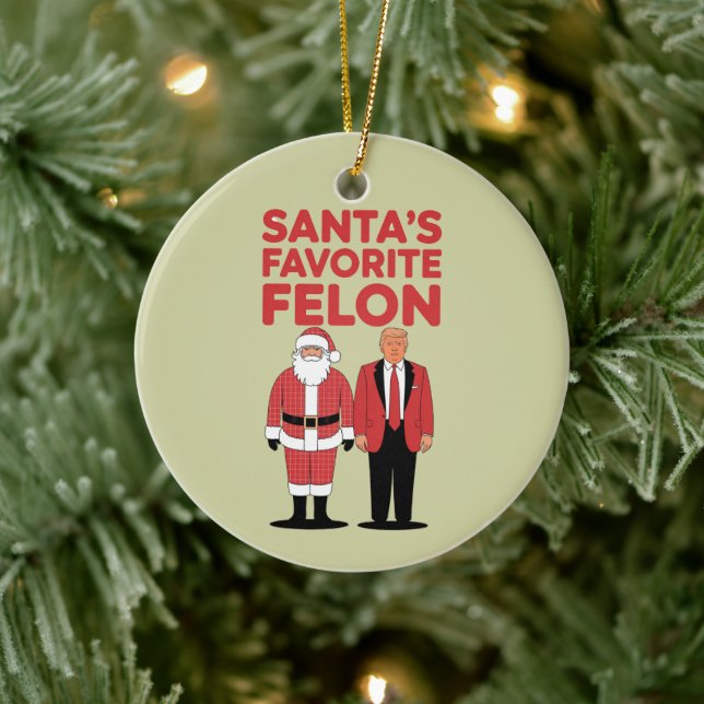 Adorno De Cerámica Navidades favoritos de Santa Felon Trump (Árbol)