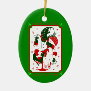 Adorno De Cerámica navidades felices krampus santa