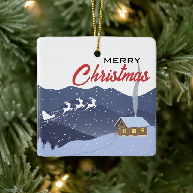 Adorno De Cerámica Navidades | Feliz año nuevo | Regalo de Santa (Árbol)