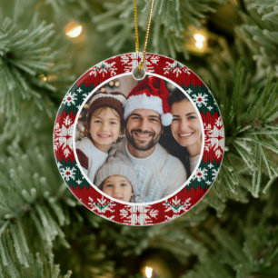 Adorno De Cerámica Navidades Feo Dulce Rojo Y Verde