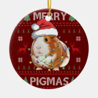 Adorno De Cerámica Navidades feos de cerdo guineanos sudan máscaras d