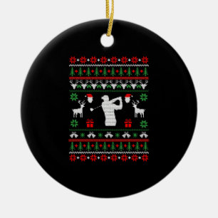 Adorno De Cerámica Navidades feos de golf Sweater