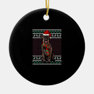 Adorno De Cerámica Navidades feos del gigante de la Navidad Schnauzer