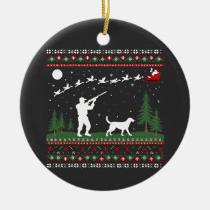 Adorno De Cerámica Navidades feos Estación Santa de Caza de Suéter