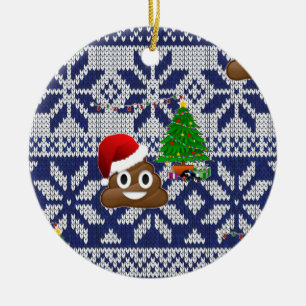 Adorno De Cerámica navidades feos suéter poop emoji