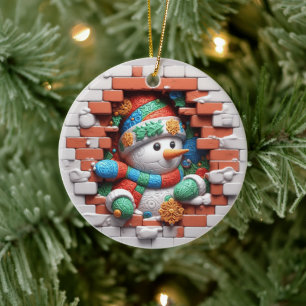 Adorno De Cerámica Navidades festivos añaden mensaje de muñeco de nie