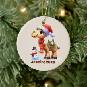 Adorno De Cerámica Navidades festivos añaden un mensaje de año de nom
