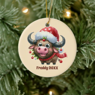 Adorno De Cerámica Navidades festivos añaden un mensaje de fecha de n